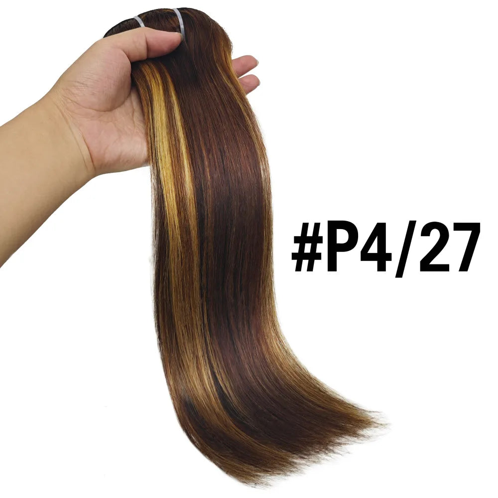 Natural Straight Clip in Hair Extensions Human Hair Seamless Clip in Extensions 100% Unprocessed Full Head Brazilian Virgin Hair