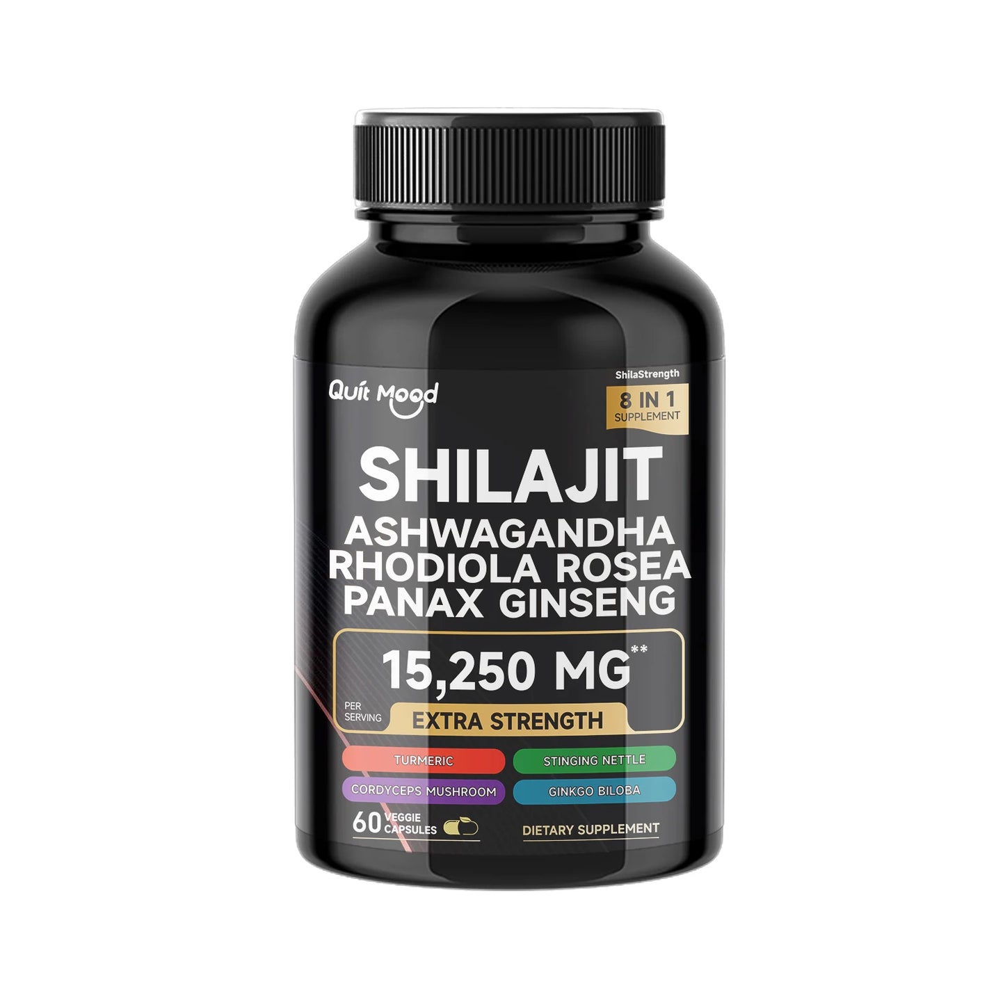 Quitmood Sea Moss Shilajit Energy Bundle for Man & Women, with Black Seed Oil, Ashwagandha, Ginger, Burdock Root, Turmeric