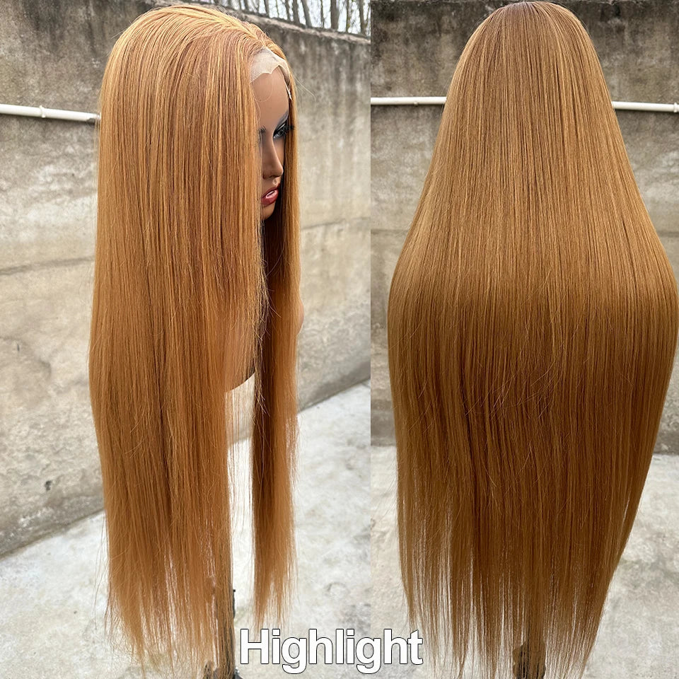 Straight Synthetic 4X4 Lace Front Wigs 36" Bio Heat Resistant Fiber Pre Plucked Transparent Swiss Lace Straight Lace Front Wigs