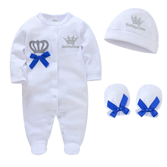 4PCS/lot White Baby Clothes Set Boys Roupa de bebes Baby Girls Clothing Plain Baby Clothing Sets Rompers Newborn Cotton 0-9M