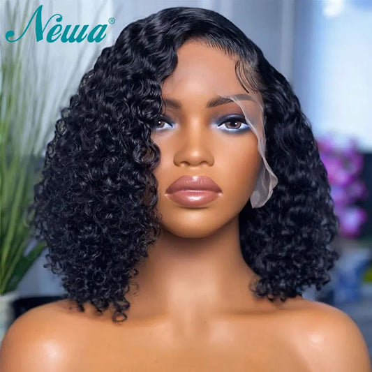 13x6 Transparent HD Lace Front Wig Curly Human Hair Wigs For Women Short Bob Peruvian Hair Wigs Pre Plucked 360 Full Lace Wig