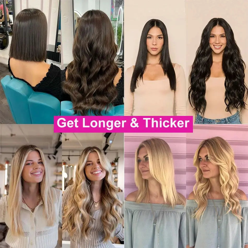 Natural Straight Clip in Hair Extensions Human Hair Seamless Clip in Extensions 100% Unprocessed Full Head Brazilian Virgin Hair