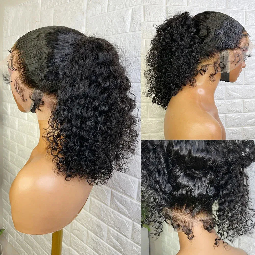 250 Density Deep Wave 360 Full Hd Lace Front Human Hair Wig Pre Plucked Water Wave 13X6 Lace Frontal Wig Glueless Wig Human Hair