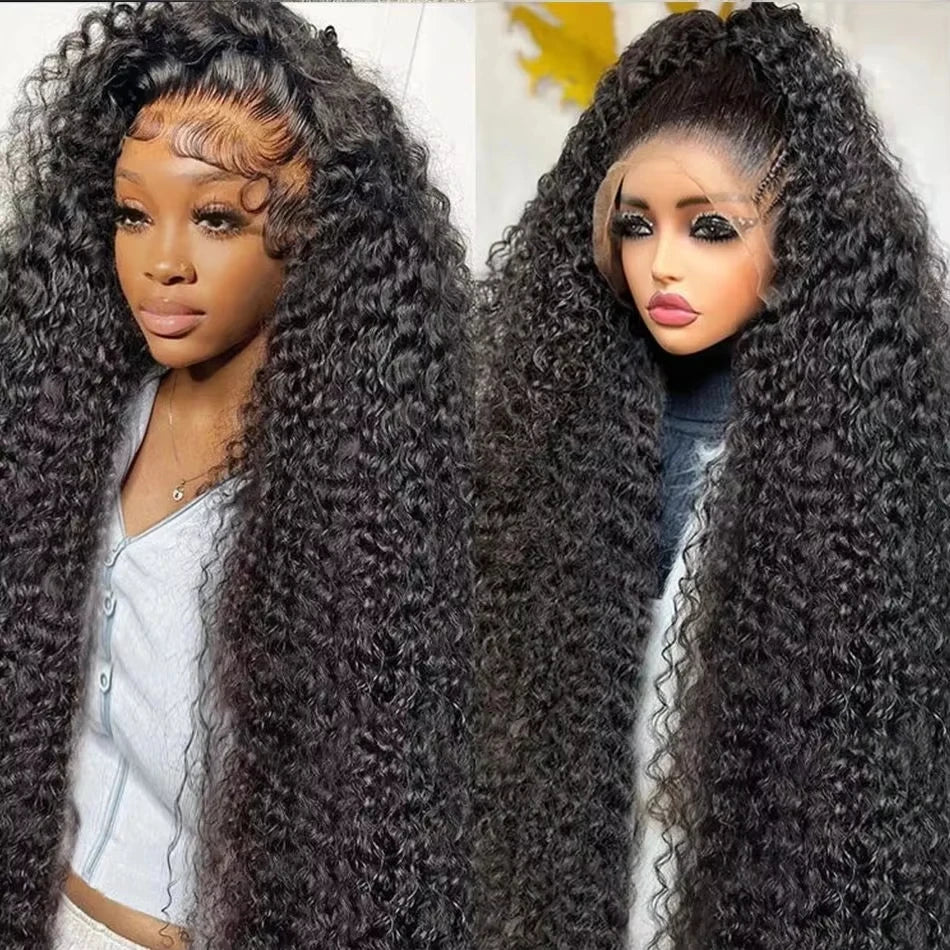 Mossily 250 Density 40 Inch Deep Wave 13x6 HD Transparent Lace Front Human Hair Wig Curly 13x4 Lace Frontal Raw Brazilian Wigs