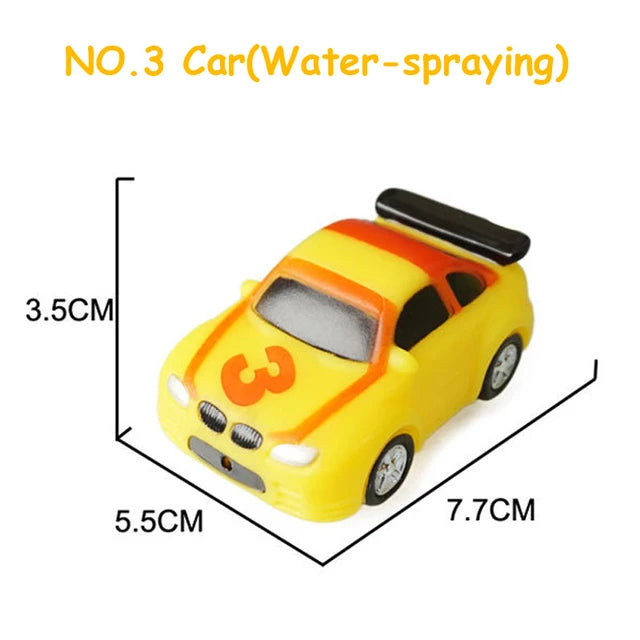 Baby Bath Toy Swimming Water Toys Cartoon Soft Rubber Car Boat Plane Float Squeeze Sound Water Spray Kids Water Play Toys Gifts