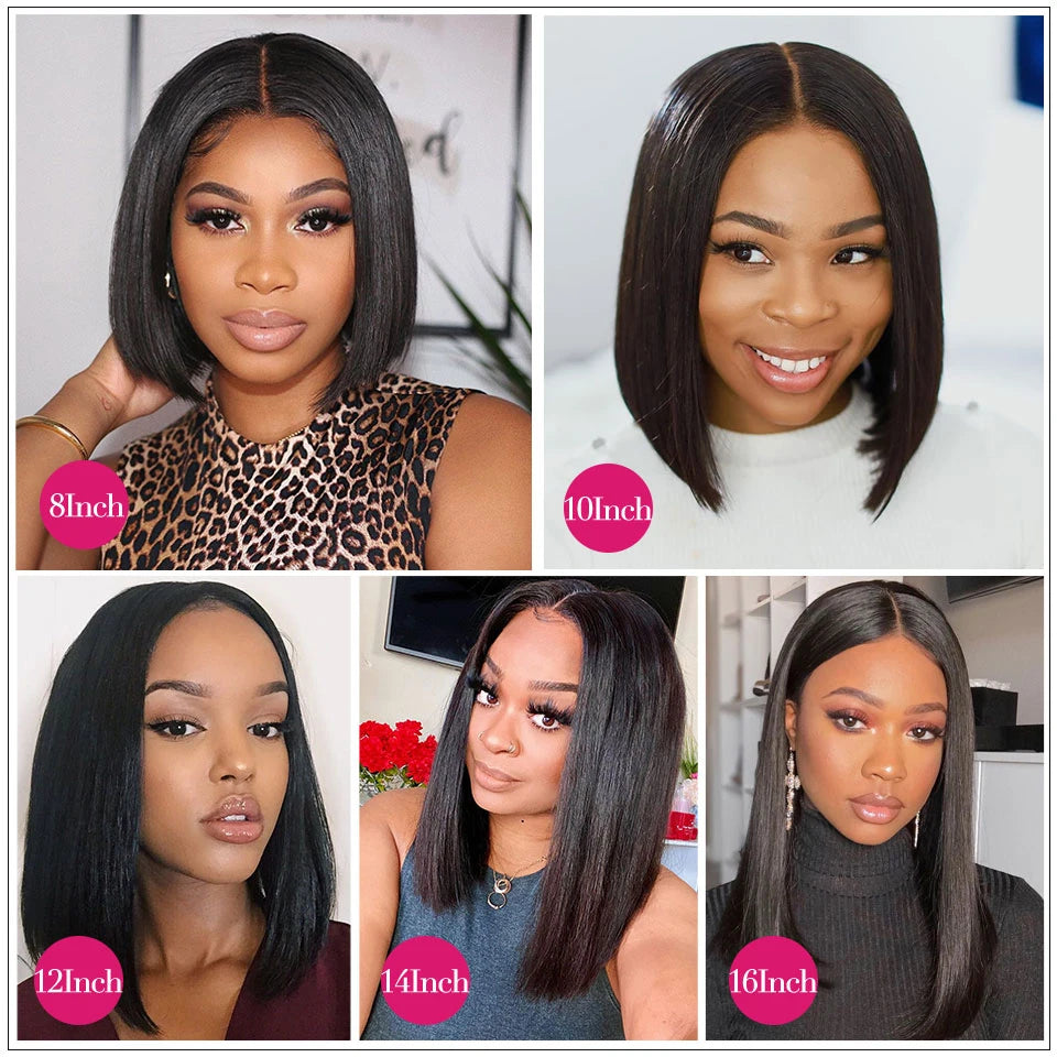 Human Hair Lace Wigs Cranberry Hair Straight Lace Front Wig Peruvian Hair Bob 13x4 Lace Front Wigs Short Bob 4x4 Closure Wig