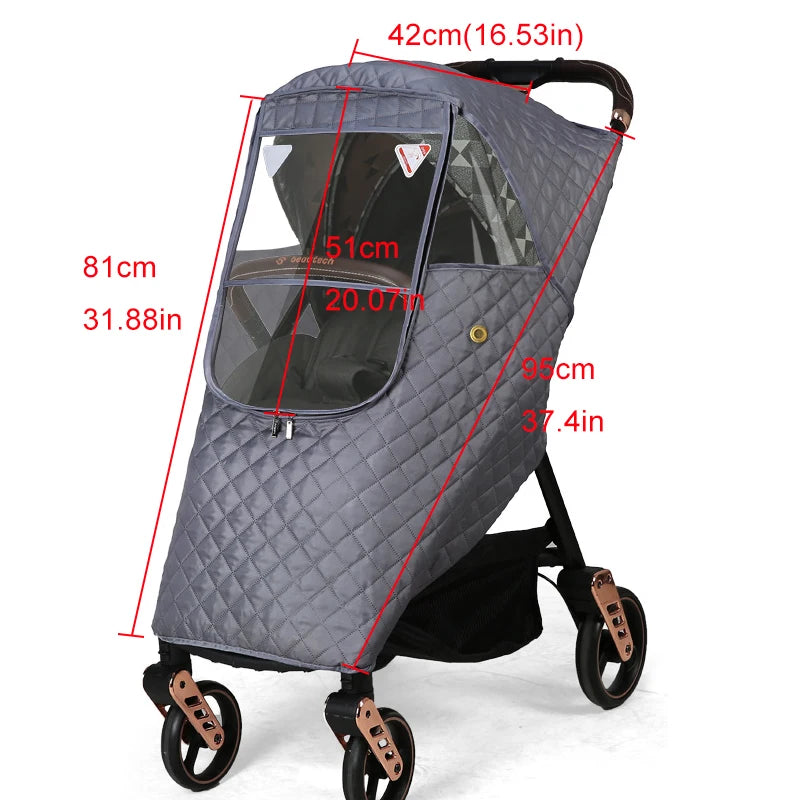 Universal Waterproof Winter Thicken Rain Cover Wind Dust Shield Full Raincoat for Baby Stroller Accessories Cane Pushchairs Suit