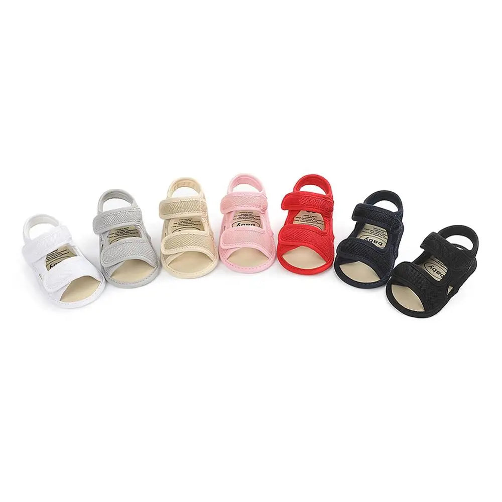 Summer Baby Shoes Newborn Boys Girls Soild Breathable Anti-Slip Sandals Infant Toddler Soft Soled Shoes