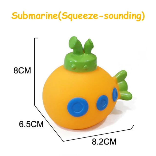 Baby Bath Toy Swimming Water Toys Cartoon Soft Rubber Car Boat Plane Float Squeeze Sound Water Spray Kids Water Play Toys Gifts