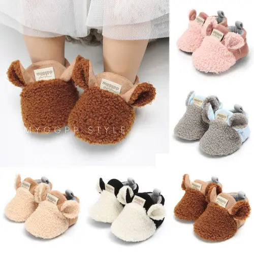 Lioraitiin  Winter Toddler Baby Boy Girl Warm Soft Sole Crib Shoes Newborn Infant Sneaker