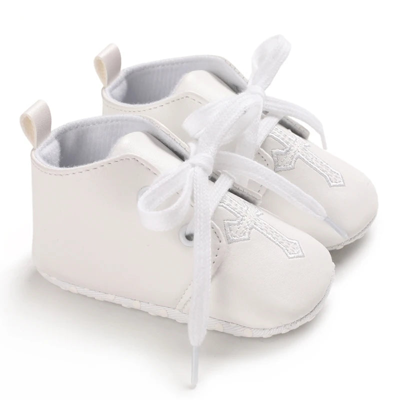 Boys And Girls Gentleman Shoes Soft Soled White Shoes Leisure Sports Shoes Newborn First Walk 0-18Months Bed Shoes