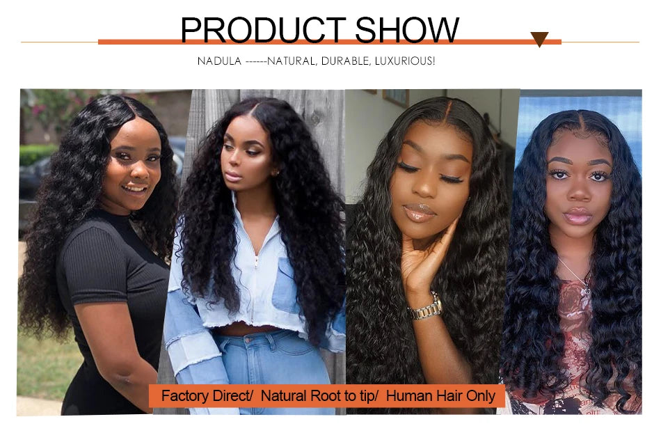 Nadula Hair Loose Deep Wave Bundles 12-26inch Brazilian Hair Weave Bundles 100% Virgin Human Hair 1/3/4 Bundles  Natural Color