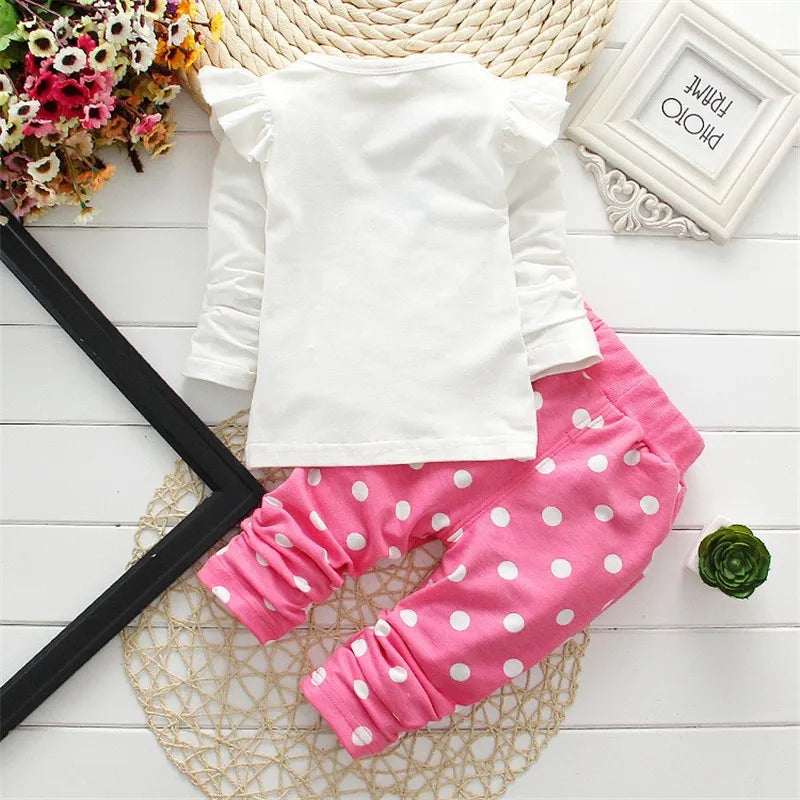 Winter Girls Clothes Set T-shirt+pants 2 pcs Children's Clothing Fashion Baby OutSet Newborn Baby Cotton Suit