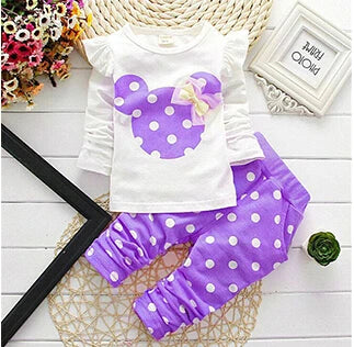 Winter Girls Clothes Set T-shirt+pants 2 pcs Children's Clothing Fashion Baby OutSet Newborn Baby Cotton Suit