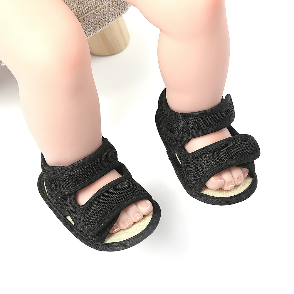 Summer Baby Shoes Newborn Boys Girls Soild Breathable Anti-Slip Sandals Infant Toddler Soft Soled Shoes