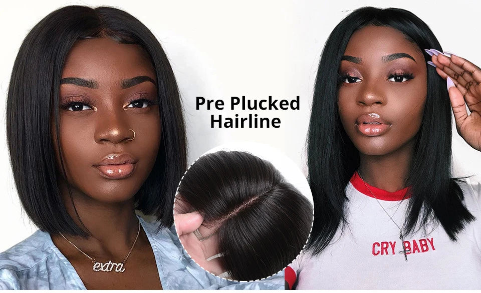 Human Hair Lace Wigs Cranberry Hair Straight Lace Front Wig Peruvian Hair Bob 13x4 Lace Front Wigs Short Bob 4x4 Closure Wig