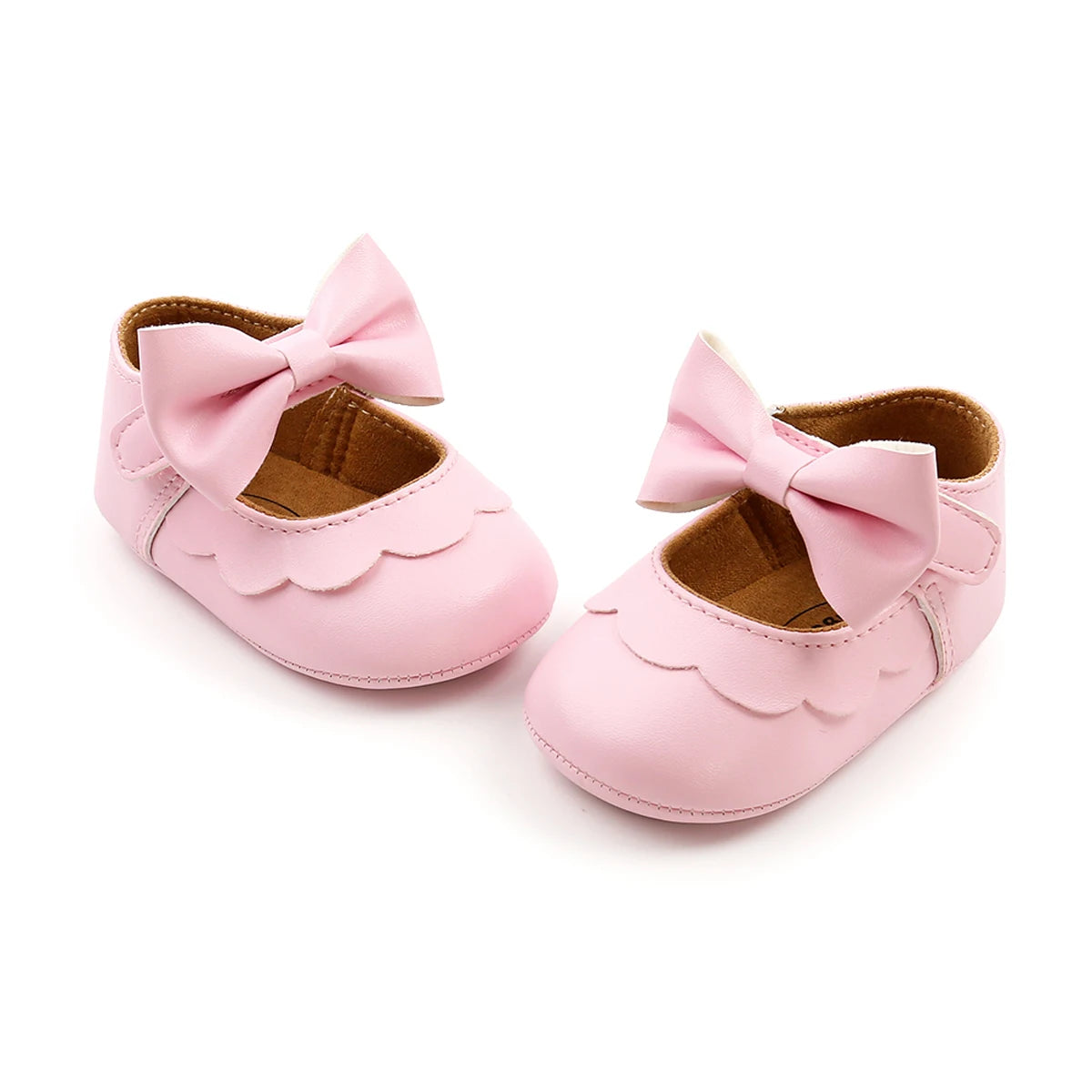 0-18M Newborn Infant Baby Girls Princess Crib Shoes Bow Knot Solid Color First Walker Soft Sole Shoes