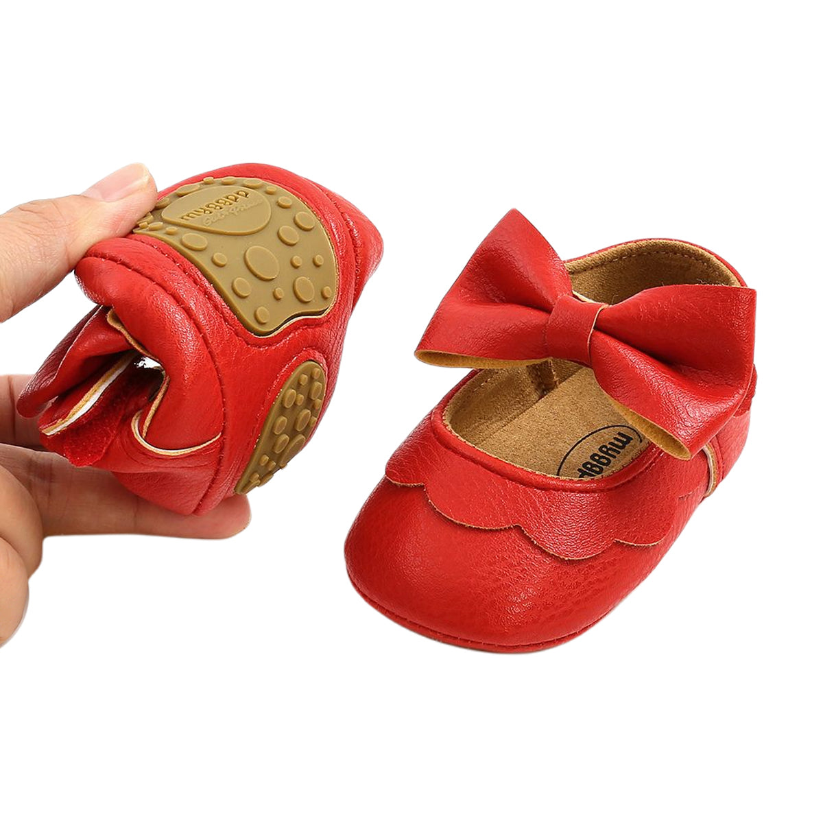 0-18M Newborn Infant Baby Girls Princess Crib Shoes Bow Knot Solid Color First Walker Soft Sole Shoes