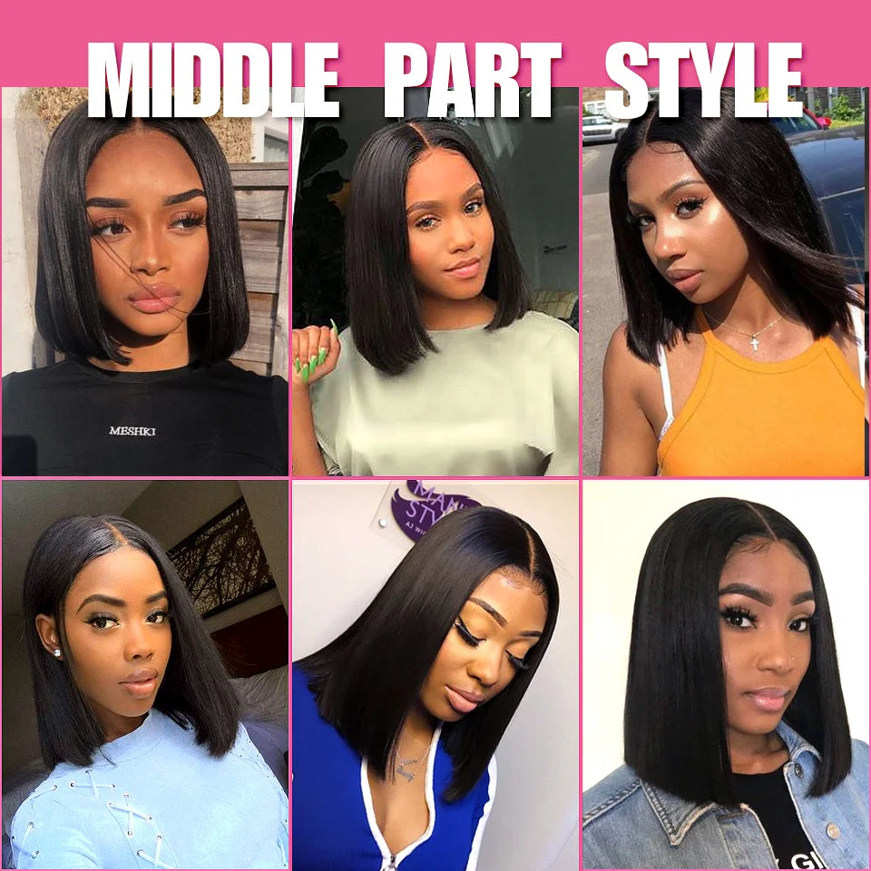 Human Hair Lace Wigs Cranberry Hair Straight Lace Front Wig Peruvian Hair Bob 13x4 Lace Front Wigs Short Bob 4x4 Closure Wig