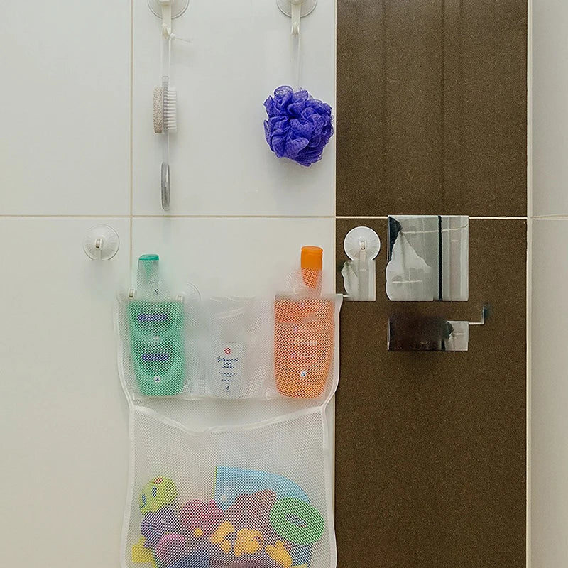 Baby Bath Toy Mesh Bag Bath Bathtub Doll Organizer Suction Bathroom Toy Stuff Net Baby Kids Bathtub Toy Bath Game Bag Kids