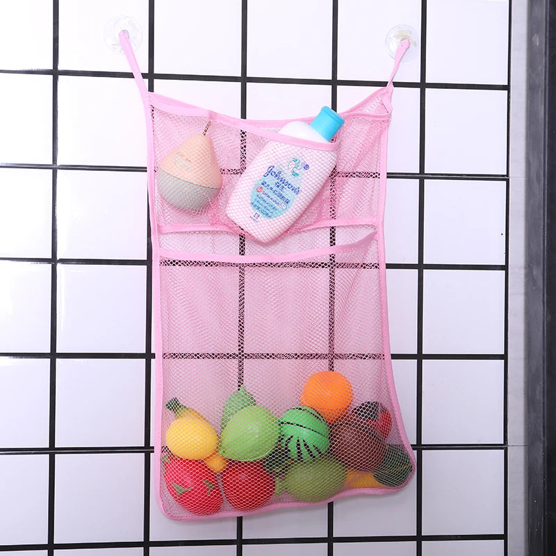 Baby Bath Toy Mesh Bag Bath Bathtub Doll Organizer Suction Bathroom Toy Stuff Net Baby Kids Bathtub Toy Bath Game Bag Kids