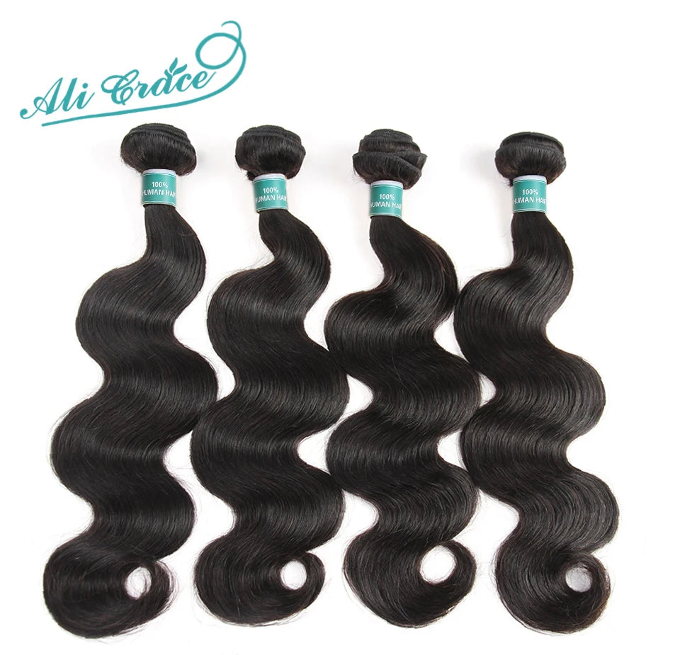 Ali Grace Hair Body Wave Bundles Human Hair 1/3/4 Pcs 100% Remy Human Hair Bundle Brazilian Hair 30inch Body Wave Hair Extension