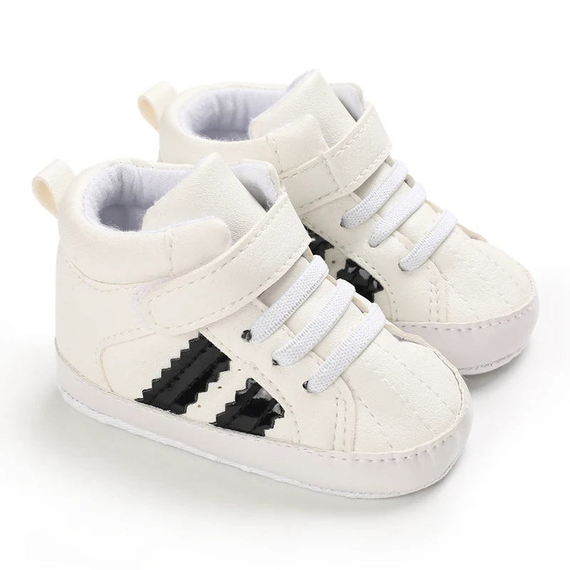 Boys And Girls Gentleman Shoes Soft Soled White Shoes Leisure Sports Shoes Newborn First Walk 0-18Months Bed Shoes