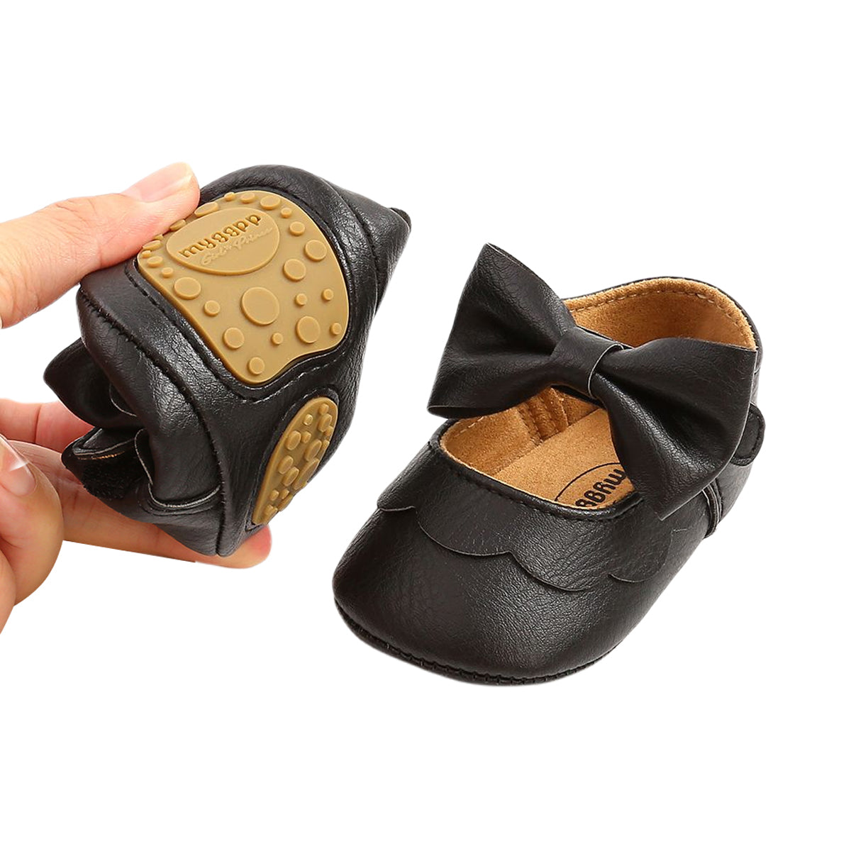 0-18M Newborn Infant Baby Girls Princess Crib Shoes Bow Knot Solid Color First Walker Soft Sole Shoes