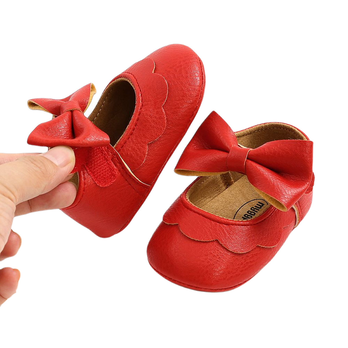 0-18M Newborn Infant Baby Girls Princess Crib Shoes Bow Knot Solid Color First Walker Soft Sole Shoes