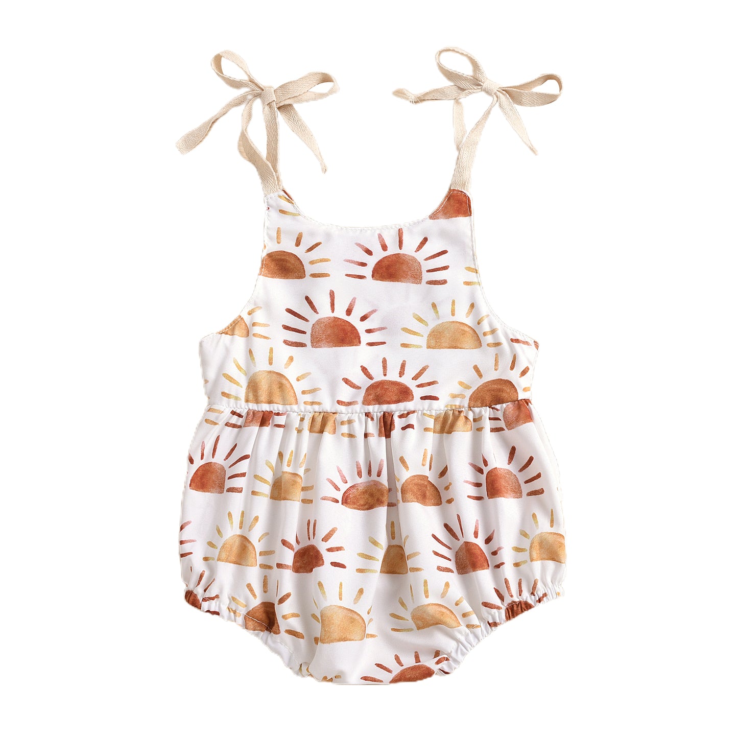 0-24M Newborn Infant Baby Girl Sun Sunflowe Print Sleeveless Romper Jumpsuit Summer Toddler Clothing