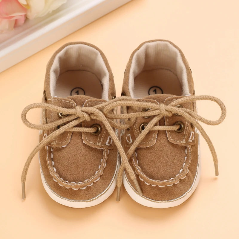 Newborn Baby Prewalker Girls Boys Casual Shoes Leather Non-Slip Soft-Sole Infant Toddler First Walkers 0-18M Baptism