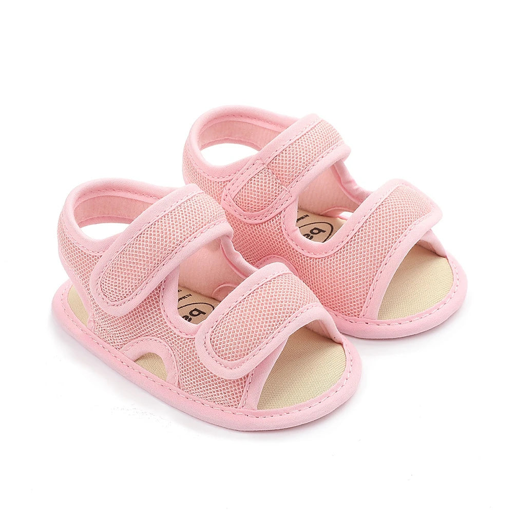 Summer Baby Shoes Newborn Boys Girls Soild Breathable Anti-Slip Sandals Infant Toddler Soft Soled Shoes