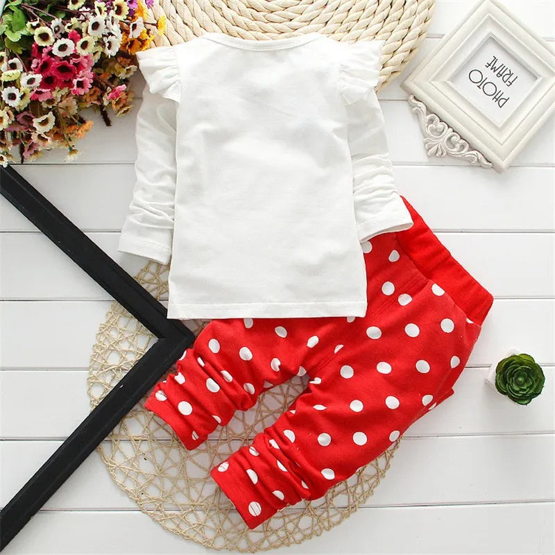 Winter Girls Clothes Set T-shirt+pants 2 pcs Children's Clothing Fashion Baby OutSet Newborn Baby Cotton Suit