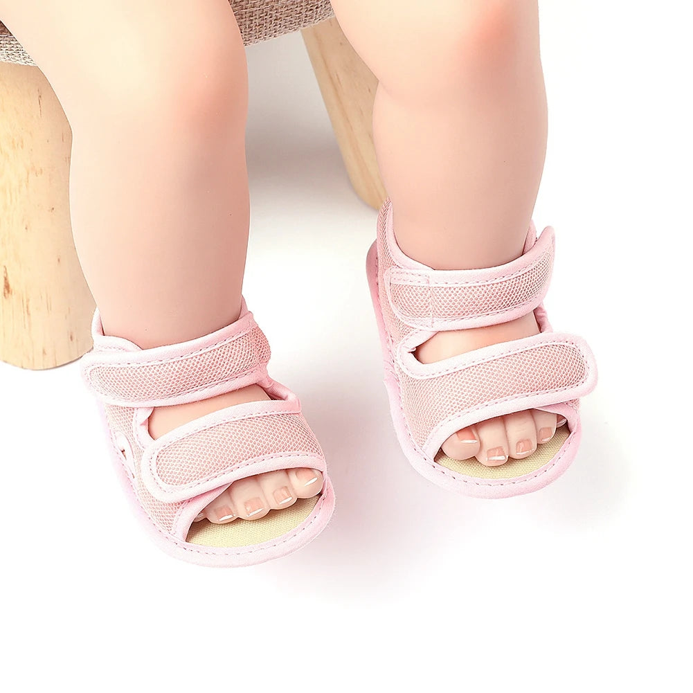 Summer Baby Shoes Newborn Boys Girls Soild Breathable Anti-Slip Sandals Infant Toddler Soft Soled Shoes