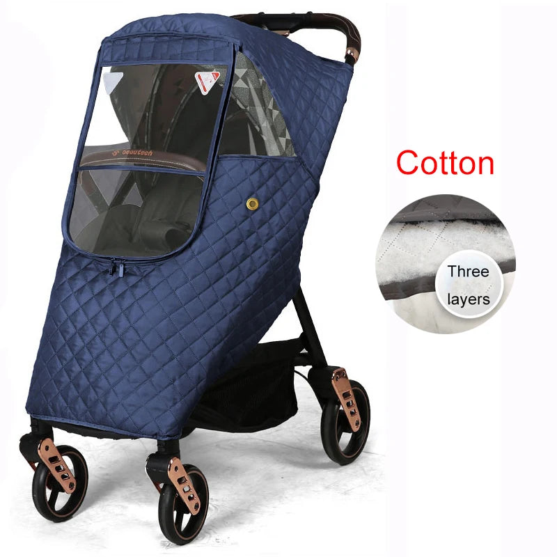 Universal Waterproof Winter Thicken Rain Cover Wind Dust Shield Full Raincoat for Baby Stroller Accessories Cane Pushchairs Suit