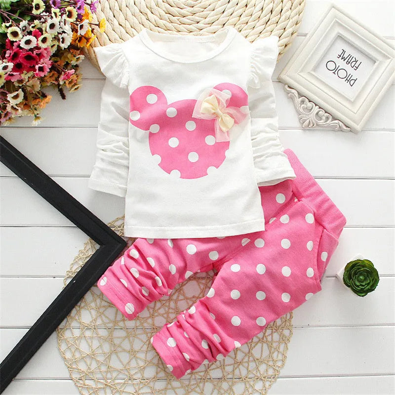 Winter Girls Clothes Set T-shirt+pants 2 pcs Children's Clothing Fashion Baby OutSet Newborn Baby Cotton Suit