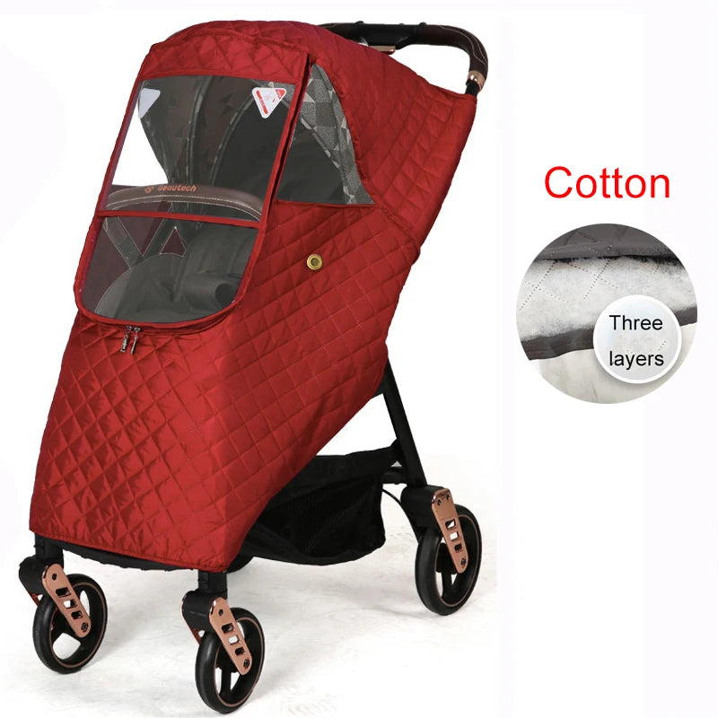 Universal Waterproof Winter Thicken Rain Cover Wind Dust Shield Full Raincoat for Baby Stroller Accessories Cane Pushchairs Suit