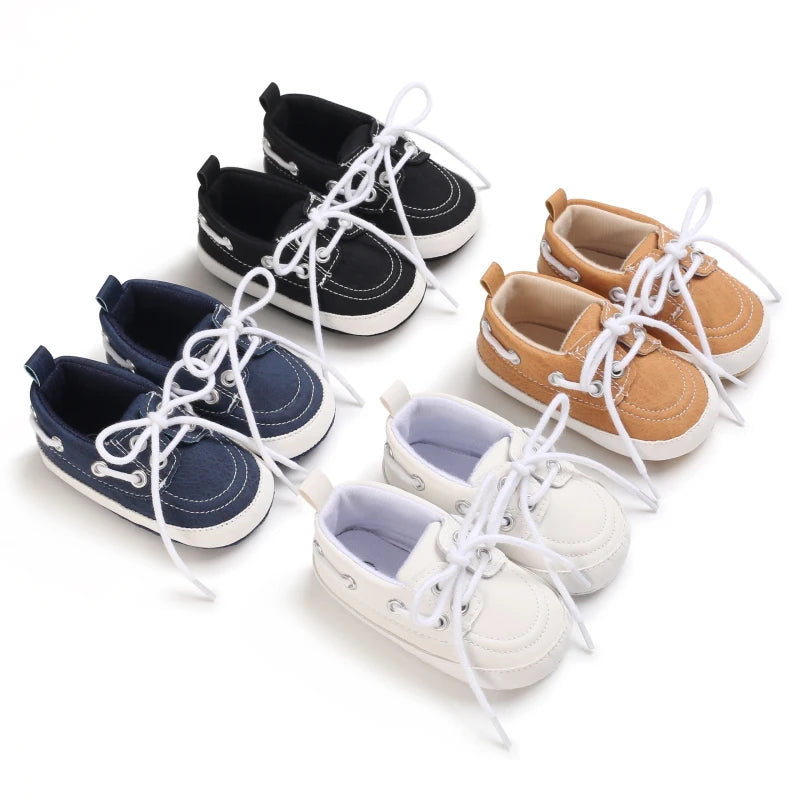 Newborn Baby Prewalker Girls Boys Casual Shoes Leather Non-Slip Soft-Sole Infant Toddler First Walkers 0-18M Baptism