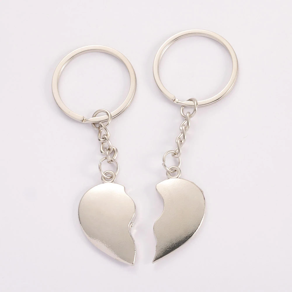 1Pair Couple Keychain Heart Key Rings Lovers Love Key Chain For Birthday Gift Souvenirs Valentine's Day Gift Lovers Couple Gift