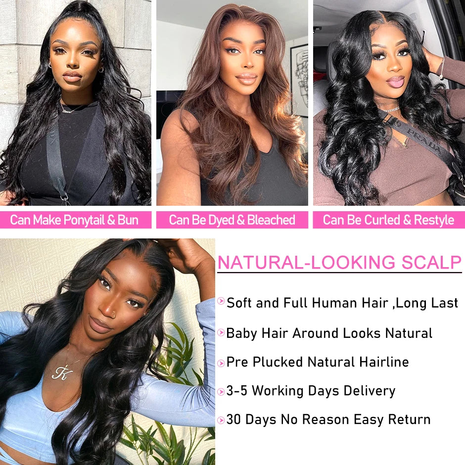 ISEE HAIR Peruvian Body Wave 13x4 Lace Frontal For Women  Cheap Human Hair Pre Bleached Knots Wig Full Lace Human Hair Wig