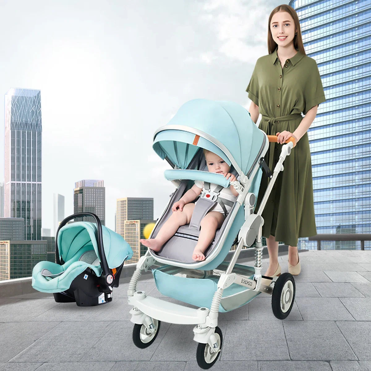 Baby stroller 3 in 1 stroller folding two-sided child four seasons kinderwagen baby carriage  high landscape Newborn Travelling