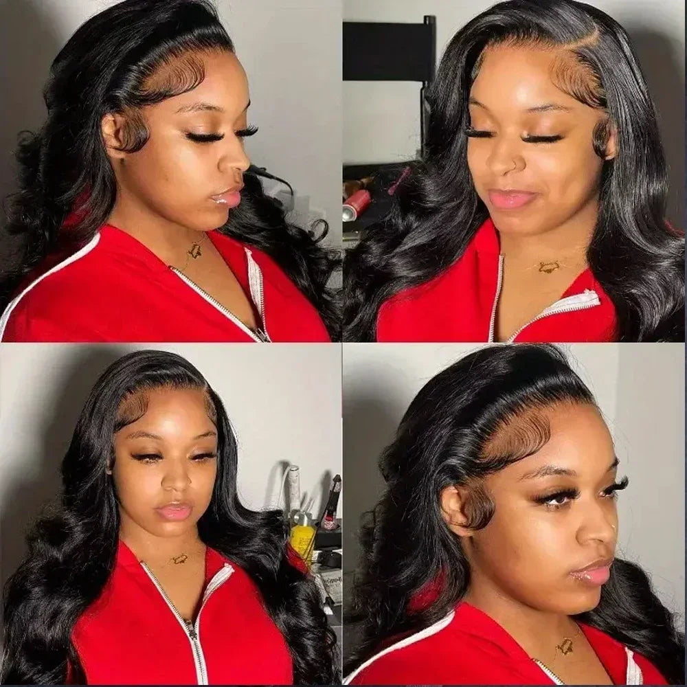 Body Wave 13x6 Lace Frontal Wig Pre Plucked with Baby Hair Natural Hairline Long Wavy Synthetic Lace Front Wigs For Black Women