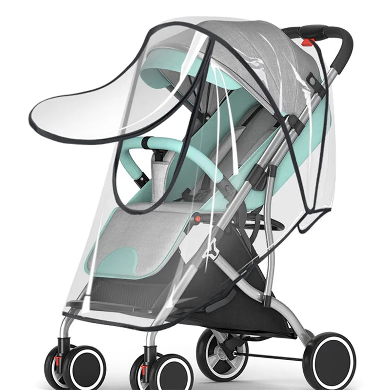 Universal Stroller Rain Cover Baby Car Weather Wind Sun Shield Transparent Breathable Trolley Umbrella Raincoat Accessories 2024