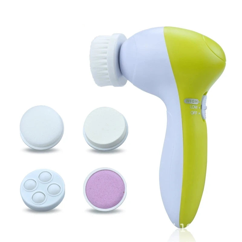 5 in 1 Facial Cleanser Pore Cleanser Face Massager Deep Electric Cleansing Brush Pore Cleaner Blackhead Remover Skin Beauty Care