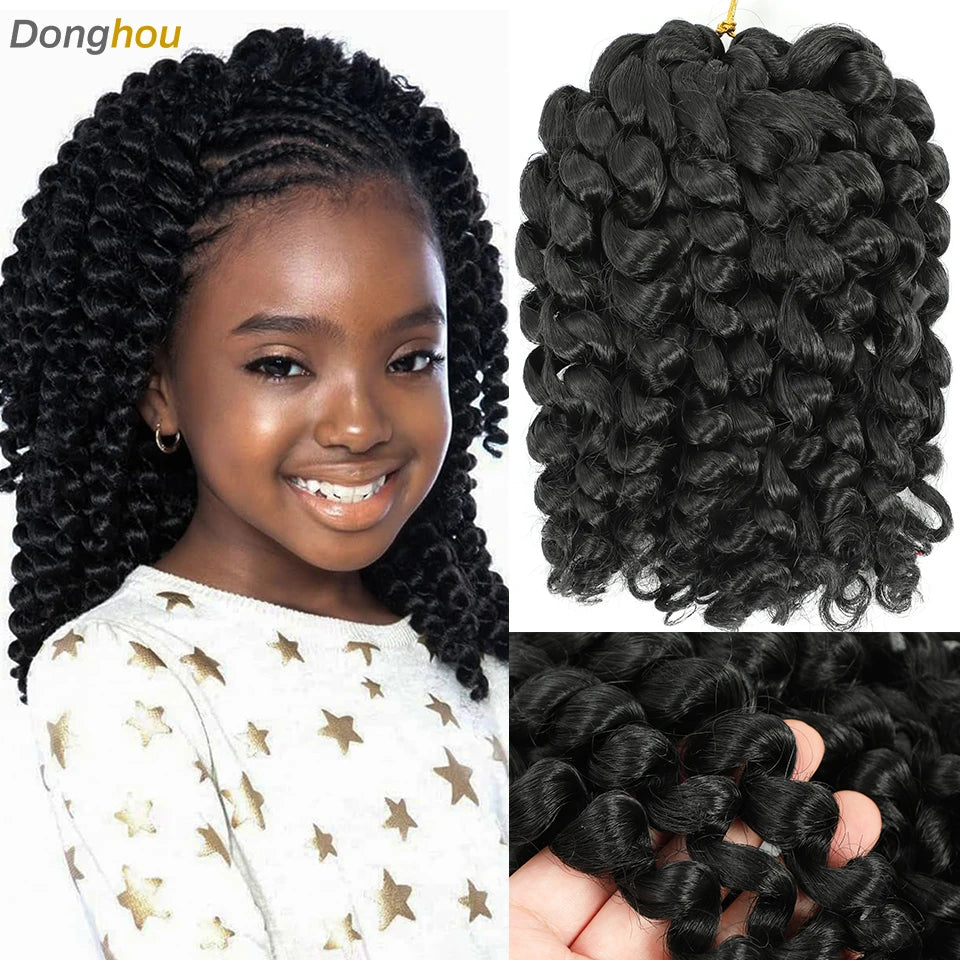 Wand Curl Crochet Braids Hair 8 Inch 1B 30 27 Bug Ringlet Twist Extensions with Jamaican Bounce Crochet Hair Crochet Curly Hair