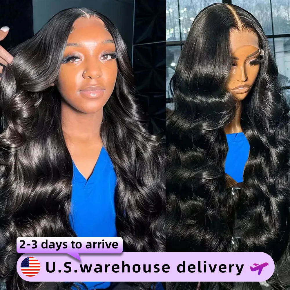 34 Inch Body Wave Wigs Human Hair 13x6 HD Lace Front Human Hair Wigs Brazilian Lace Frontal Wigs Pre Plucked For Black Women