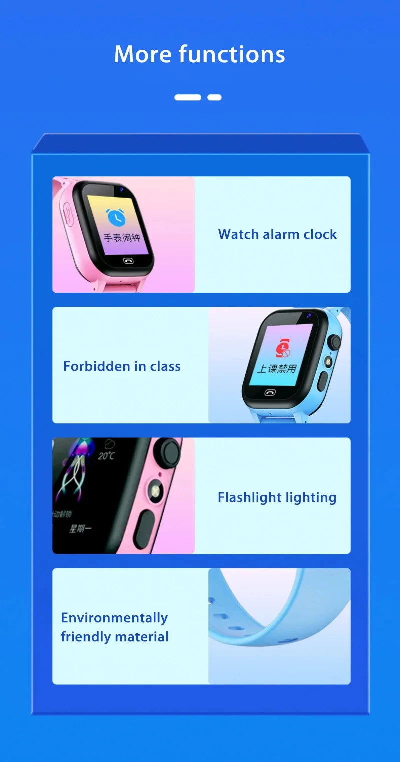 Xiaomi Kids 4G Smart Watch SOS GPS Location Video Call Sim Card Child Camera Waterproof Upgrade 2025 For Boys Girls Add Earphone