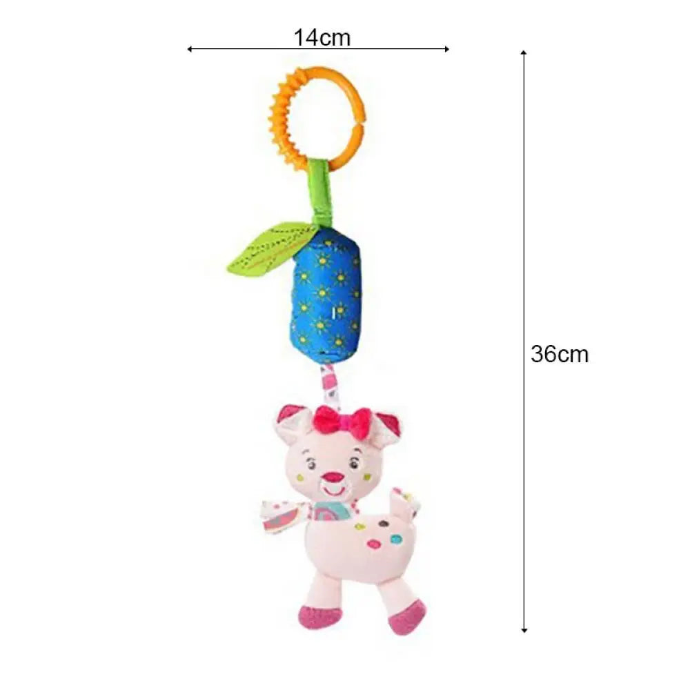 8 optional newborn stroller hanging bells rattle, bed hanging, cartoon animal shape bed winding, built-in bell paper