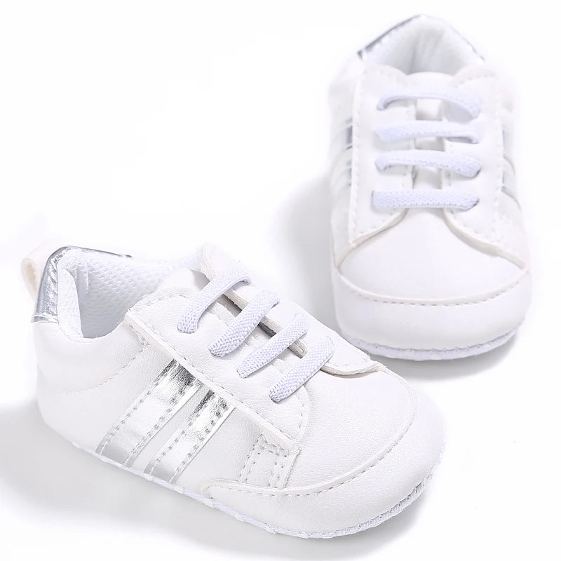 Newborn Baby Shoes Boys' and Girls' Infant Sports Shoes First Walker Classic Fashion Soft Sole Non slip Baby Walking Shoes