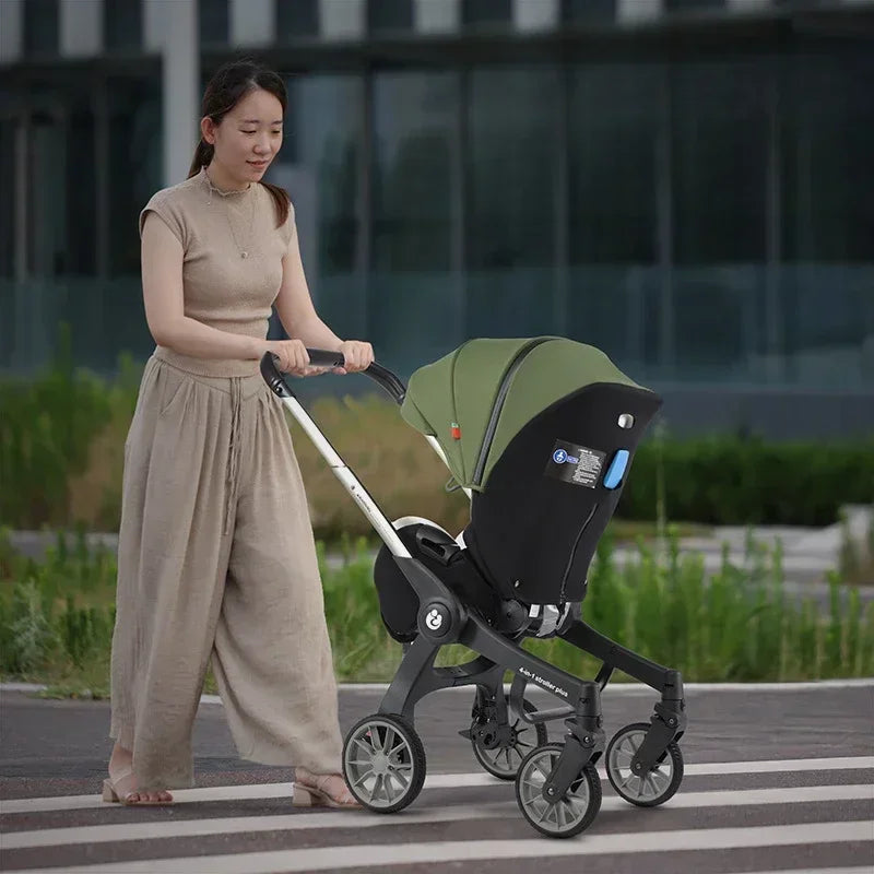 NEW 4 in1 baby stroller Multifunctional newborn baby carriage Foldable Basket type seat Lightweight Travel Pram car seat